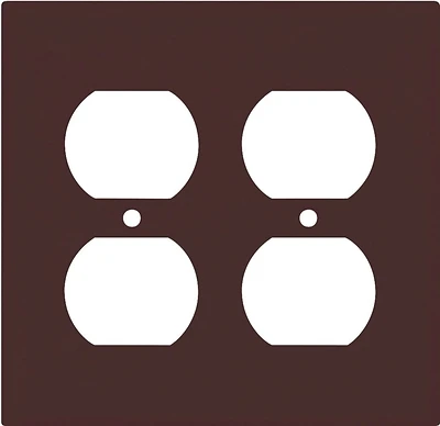 Pj82b 2-gang Receptacle Wall Plate, Brown, Polycarbonate, Pack Of 20