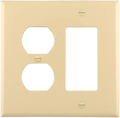 Cooper Pj826v Ivory Mid-size 2-gang Duplex & Decorator Wall Plate, 4.875' X 4.938', 20 Pk