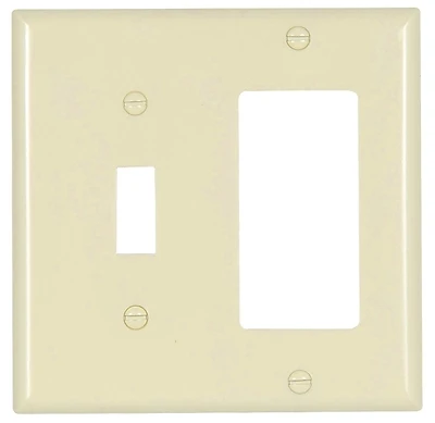 Devices 2153la-box Light Almond 2-gang Toggle And Decorator Wall Plate