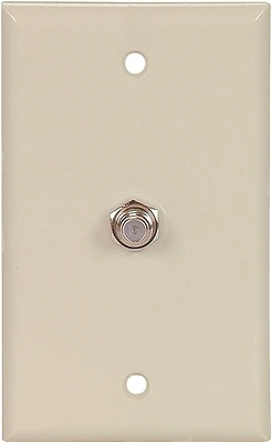 1172v Ivory Coaxial Jack With Wall Plate For Cable And Satellite