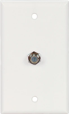 1172w White Coaxial Jack With Wall Plate For Media Connections