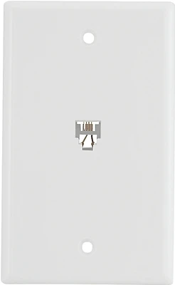 3532-4w Flush Mount Wallplate With 4-conductor Telephone Jack - White