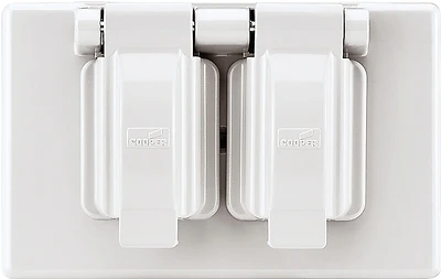 Cooper Wiring S1962W-SP Weatherproof Duplex Outlet Cover, White