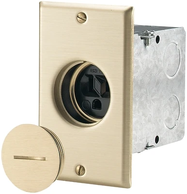 Tr5797 Brass Floor Box Assembly With Tamper-resistant Single Receptacle