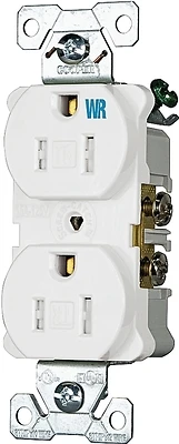 Eaton Cooper Wiring TWRBR15W-BXSP Duplex Receptacle, 15A, 125V, Tamper Resistant