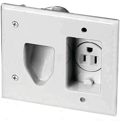 Eaton 35MRW Recessed Multimedia Cable Wall Plate, Single Receptacle, White
