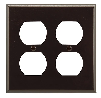 Eaton 2150B-BOX Duplex Receptacle Wall Plate, Brown, 2-Gang, 10-Pack