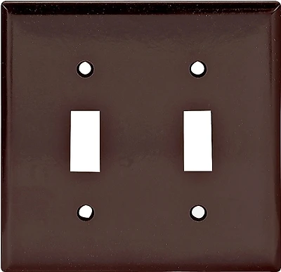 Arrow Hart 2139B-BOX 2-Gang Toggle Wall Plate, Brown, Pack of 10