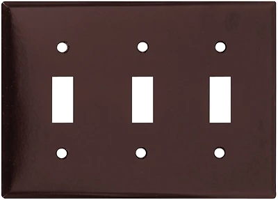 2141b-box Brown 3-gang Thermoset Wall Plate, Standard Size