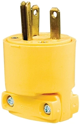 Eaton 4409-BOX Electrical Plug, 2-Pole 3-Wire, 15A 125V, Yellow