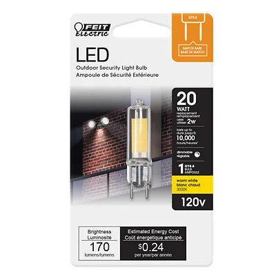 Electric Bp20g8.6/830led T4 Gy8.6 Led Bulb Warm White 20w Equivalent 1 Pk