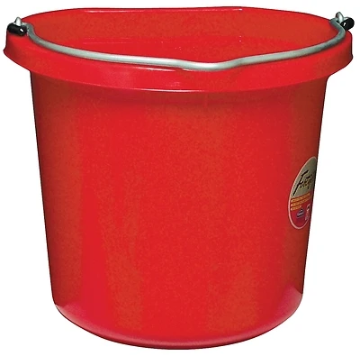 Fortiflex Fb-120r Flat Back Bucket, 20 Quart Volume, Red Rubber/polyethylene