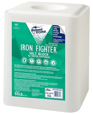 Diamond Crystal 110024508 Iron Fighter Water Softener Salt Block, 50 Lb