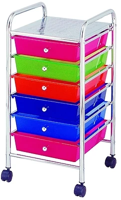 G006-ch 6-drawer Chrome Storage Cart For Organizing Tools And Crafts