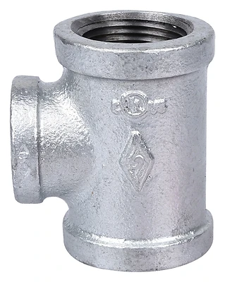 Galvanized Malleable Reducing Tee 1 X 1 X 3/4 In, Model Ppg130r-25x20