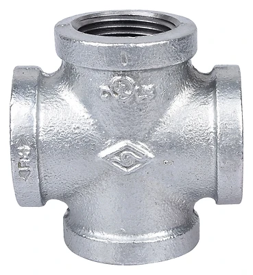 ProSource PPG180-25 Galvanized Malleable Cross Pipe Fitting, 1 In