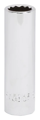 1/2 Inch Drive Deep Socket 15mm 12-point Chrome Vanadium Steel