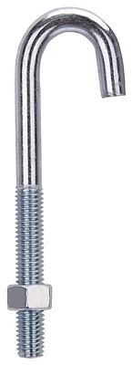 Mintcraft J-bolt 1/2 X 6 In Zinc Steel With Hex Nut, Pack Of 10
