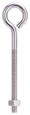 Mintcraft Lr295 1/4 X 4 In. Stainless Steel Eye Bolt With Nut, Pack Of 10