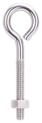 Mintcraft Lr294 1/4 X 3 In. Stainless Steel Eye Bolt With Nut, Pack Of 10