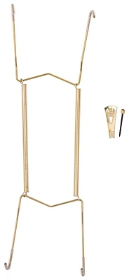 Prosource PH-122056-PS Plate Hanger, Steel, Polished Brass, 14-18 In.
