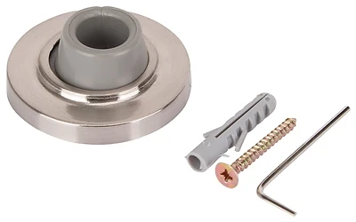 2-1/2 Inch Satin Nickel Wall Door Stop, Model Lr-005-sn-ps