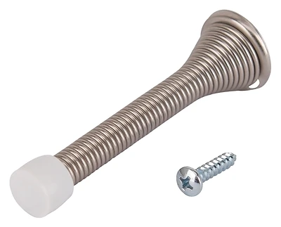 Prosource H62-B043-PS Heavy Duty Flexible Spring Door Stop, Satin Nickel