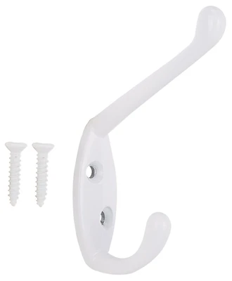 Coat And Hat Hook - Die-cast Zinc, White, 3.39 In, Model H6172168w-bc3l-ps
