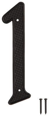House Number 1, 4 Inch, Die-cast Zinc, Black