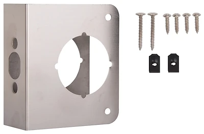 Prosource HSH-044SBN-PS Door Reinforcer, Satin Nickel, 4 x 4.5 In.