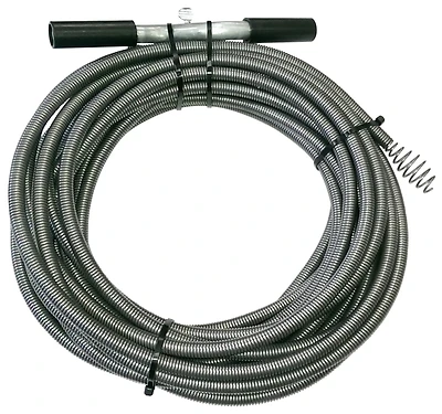 Prosource DC00003-50 Drain Auger, 3/8 In X 50 Ft, High Carbon Steel Wire