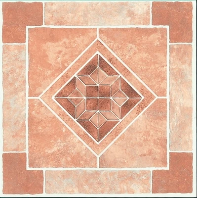 Cl2071 Self-adhesive Vinyl Floor Tile, 12 In X 12 In, Brown Diamond