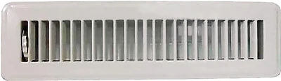 ProSource FR01-2X14W White Floor Register, 2 x 14 In., Steel
