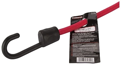 Fh64082 Heavy Duty Bungee Cord, 8 Mm Dia, 24 In L, Red, Pack Of 12