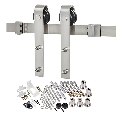 Stainless Steel Barn Door Hardware Kit For 1-3/8 In Thick Doors