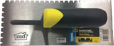 Building Products 30000 Premium Flat V Notch Trowel 3/16 X 1/4 X 5/16