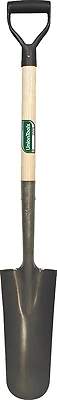 47107 Drain Spade Shovel, 5-1/4 In W Steel Blade, 27 In Hardwood Handle