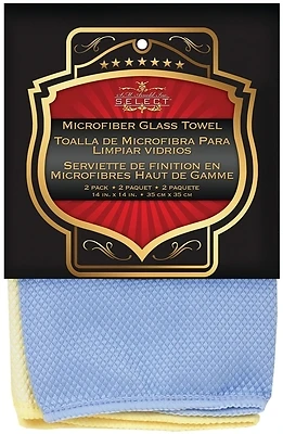 SM Arnold 25-862 Microfiber Cleaning Towel, 14x14 In, Blue/Yellow, 2 Pk