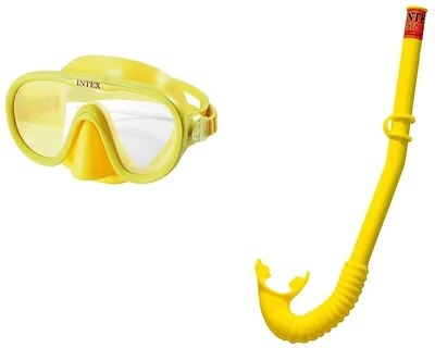 55942e Adventurer Swim Mask And Snorkel Set For Kids, Blue And Yellow