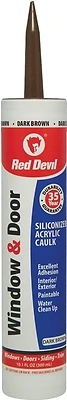 084640 Window & Door Siliconized Acrylic Caulk, Dark Brown, 10.1 Oz, 12 Pk