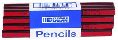 Dixon Ticonderoga 19973 Carpenter Pencil, 7 In, Hard, Red/Black