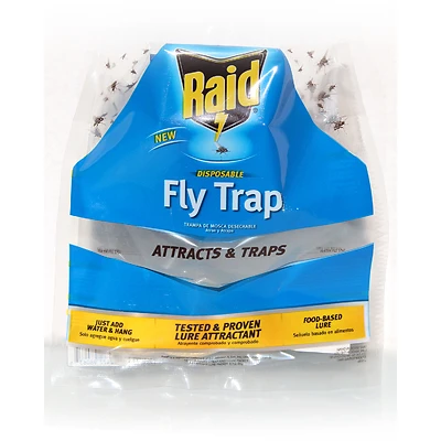 Raid FLYBAG-RAIDFD36 Fly Trap Bag, Outdoor Fly Bait Trap