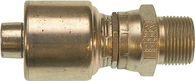 Megacrimp G25105-0606 Hydraulic Hose Coupling, 3/8-18, Steel, Zinc, Straight Angle