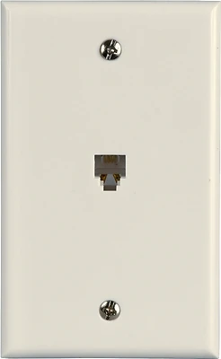 Zenith TW1001SW Flush Mount Telephone Wall Jack, White, Single Port