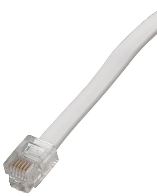Zenith TL1025W Telephone Line Cord, White, 25 Ft, 4-Wire