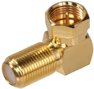 Zenith VA1001RG6RA Right Angle Coaxial Connector, RG6, Gold