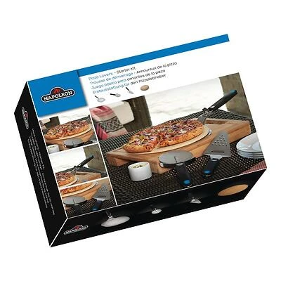 90002 Pizza Lover's Starter Kit With Pizza Stone, Peel, Wheel, And Cheese Grater