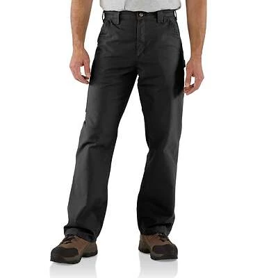 Men's Loose Fit Canvas Utility Work Pant, Black, Size W30