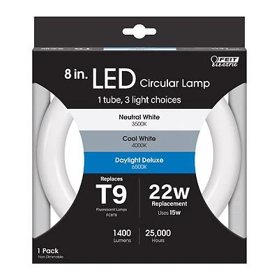 Feit T9 Bi-Pin LED Tube Light, Color Changing, 22W Equivalent