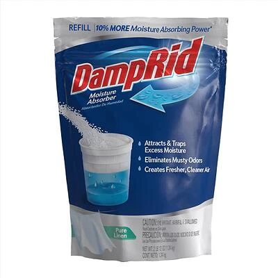 DampRid FG30PLSB Moisture Absorber Refill, Pure Linen Scent, 44 Oz